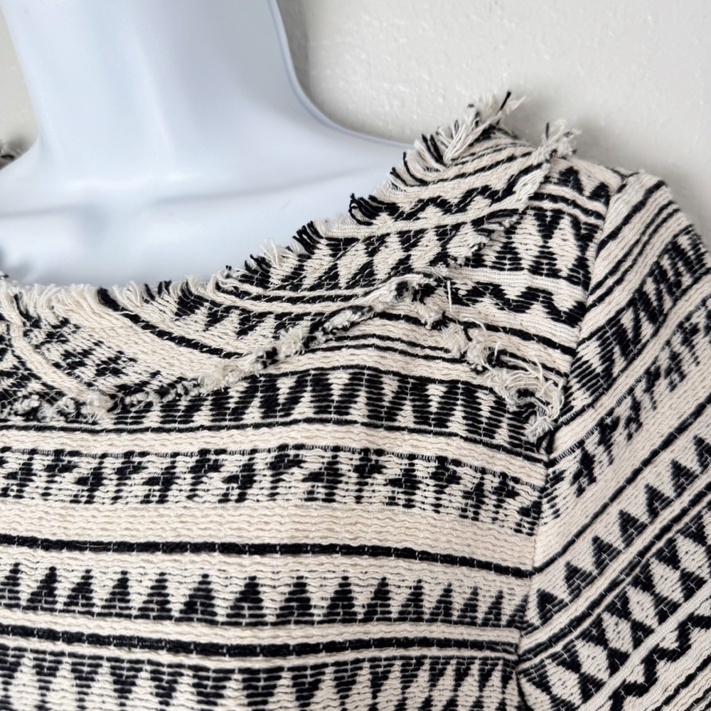 NWT Banana Republic striped jacquard woven fringe fit and flare dress 8 - Picture 5 of 12